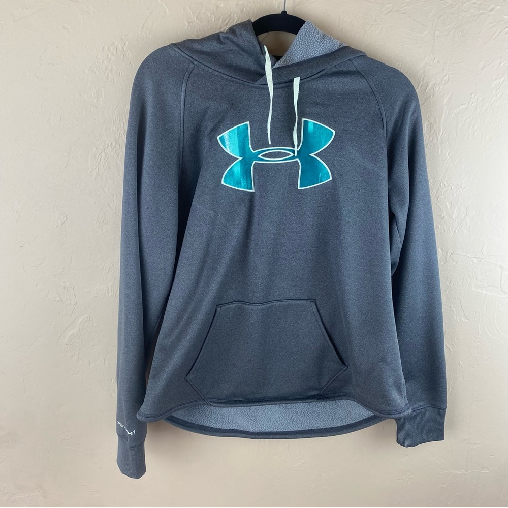Under Armour Gray Green Storm Cold Gear Hoodie Sweatshirt XL
